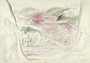 ダンテアリギエーリによる神聖なコメディのイラスト、1824年〜27年（鉛筆と紙にチョークの上にペンでインクを塗ったもの） 作： William Blake